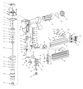 Page A Diagram and Parts List for CHN10450  Campbell Hausfeld Nailer